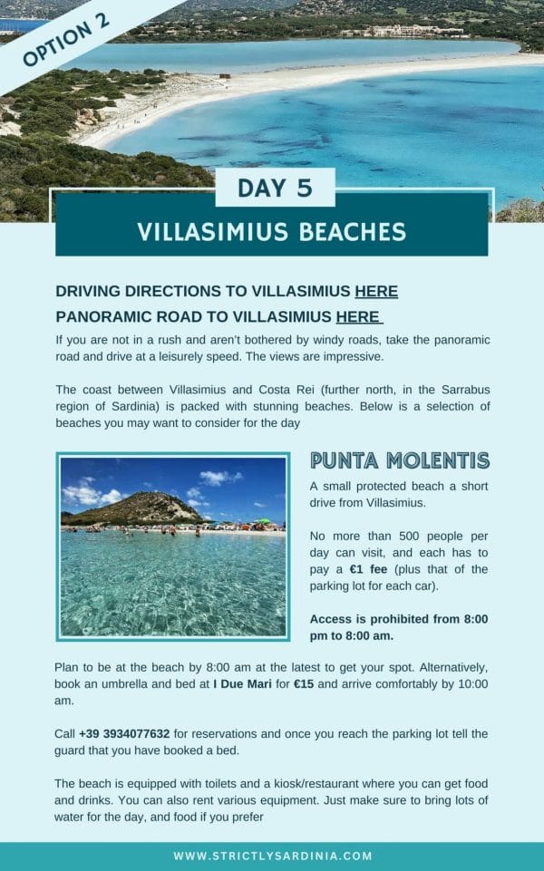 Preview for page 5, covering Villasimius Beaches
